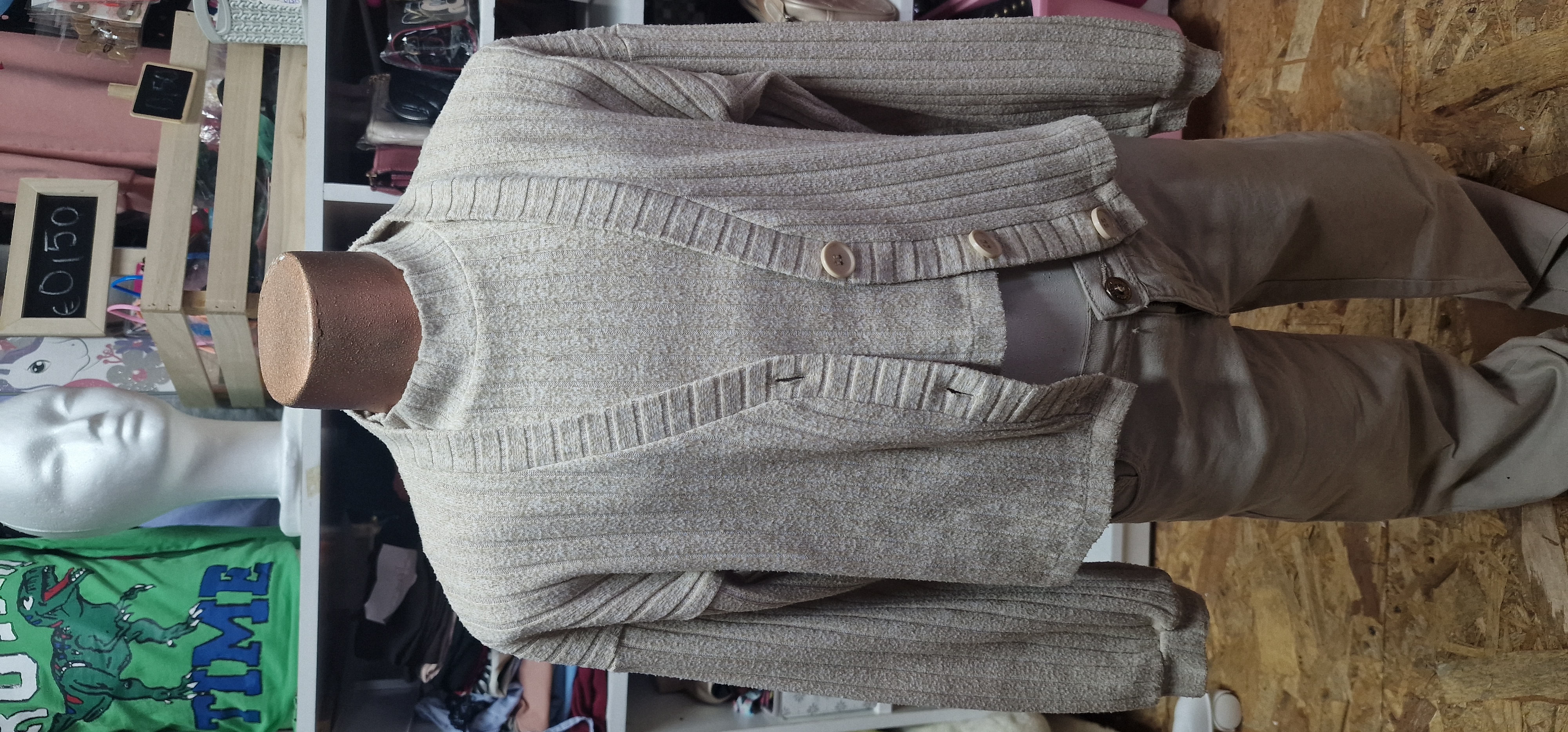 Conjunto camisola de cava e casaco malha 